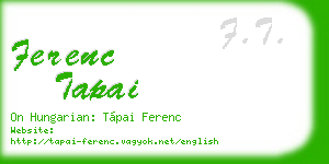 ferenc tapai business card