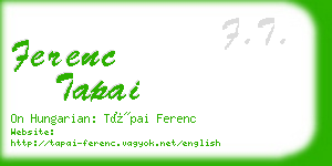 ferenc tapai business card